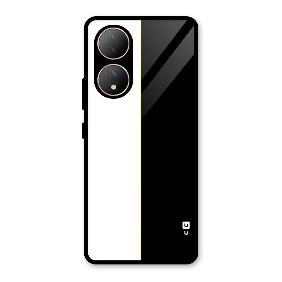 White Black Super Minimalistic Glass Back Case for Vivo Y100A