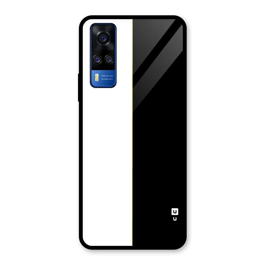 White Black Super Minimalistic Glass Back Case for Vivo Y31