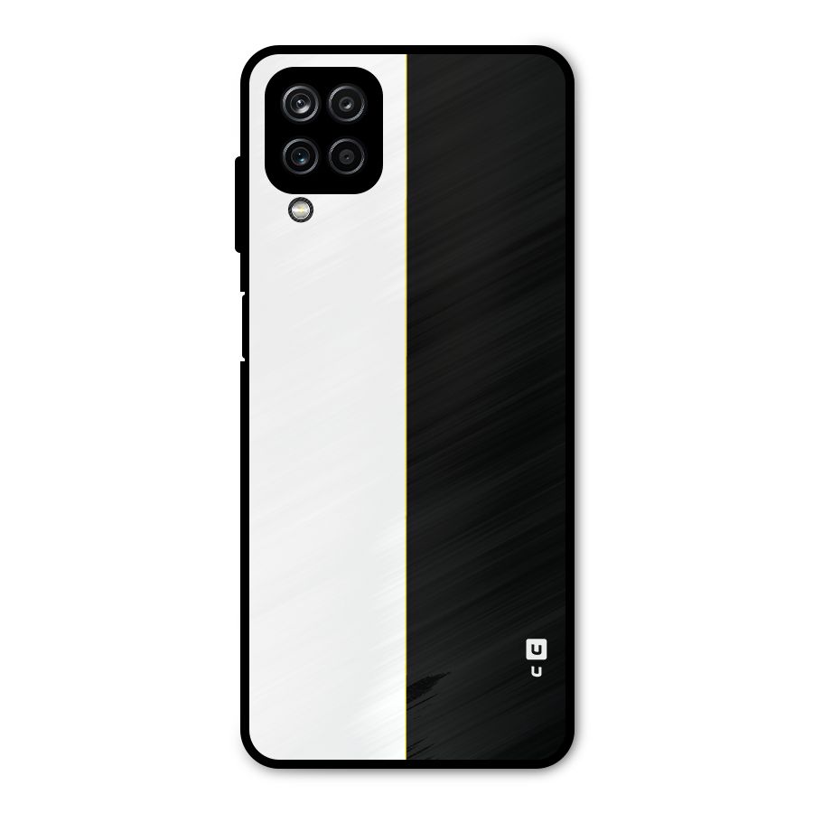 White Black Super Minimalistic Metal Back Case for Galaxy A12