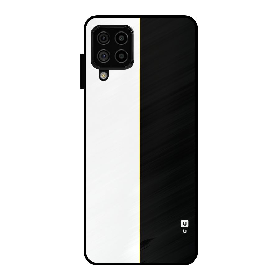 White Black Super Minimalistic Metal Back Case for Galaxy A22 4G
