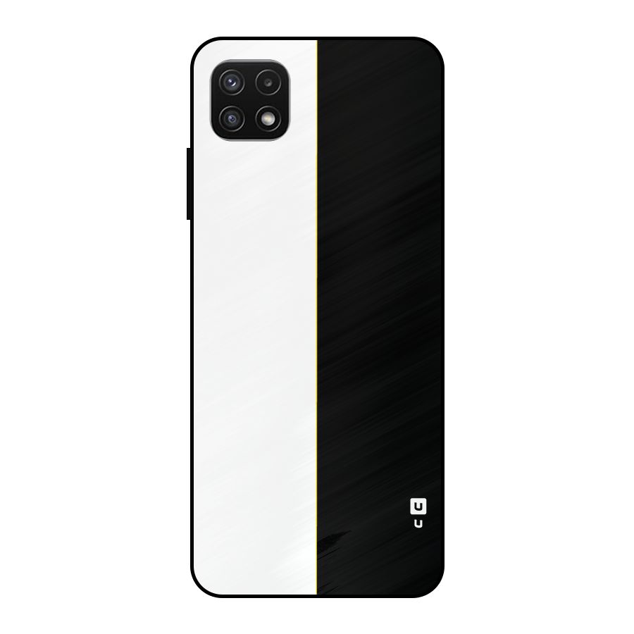 White Black Super Minimalistic Metal Back Case for Galaxy A22 5G