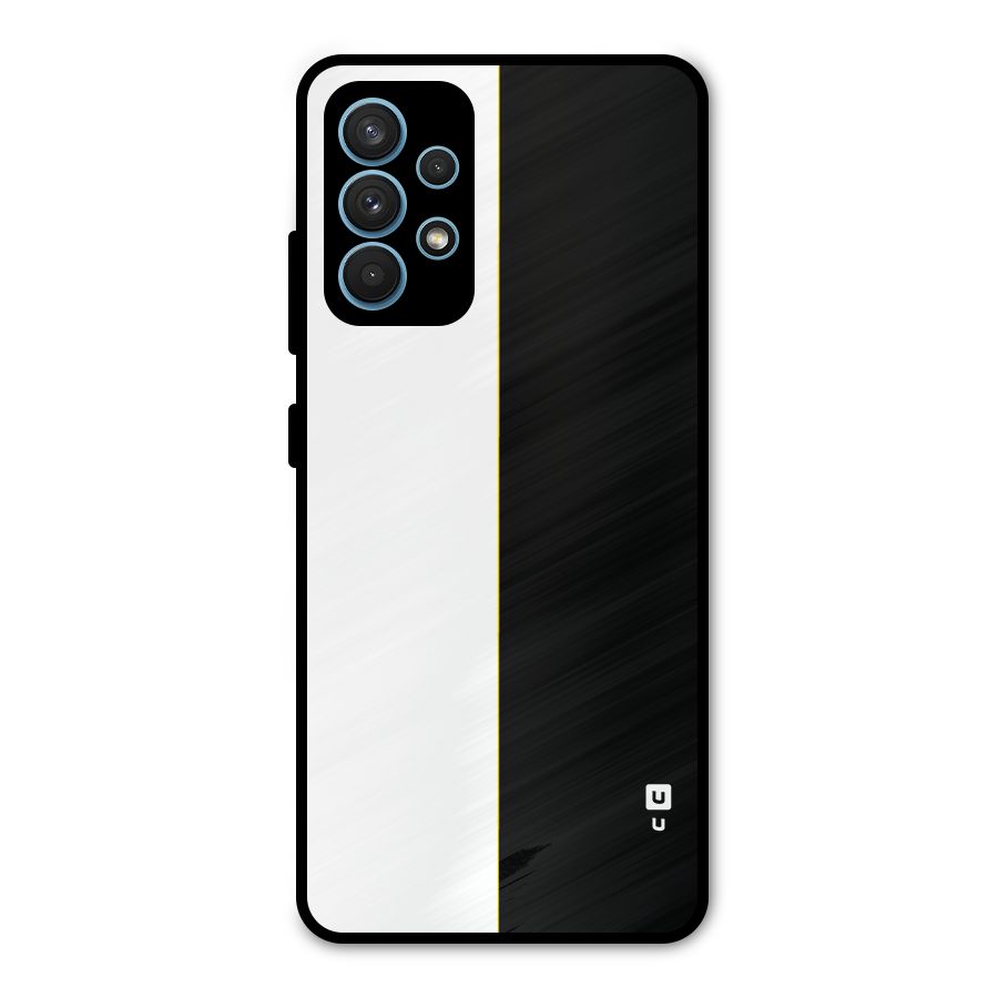 White Black Super Minimalistic Metal Back Case for Galaxy A32