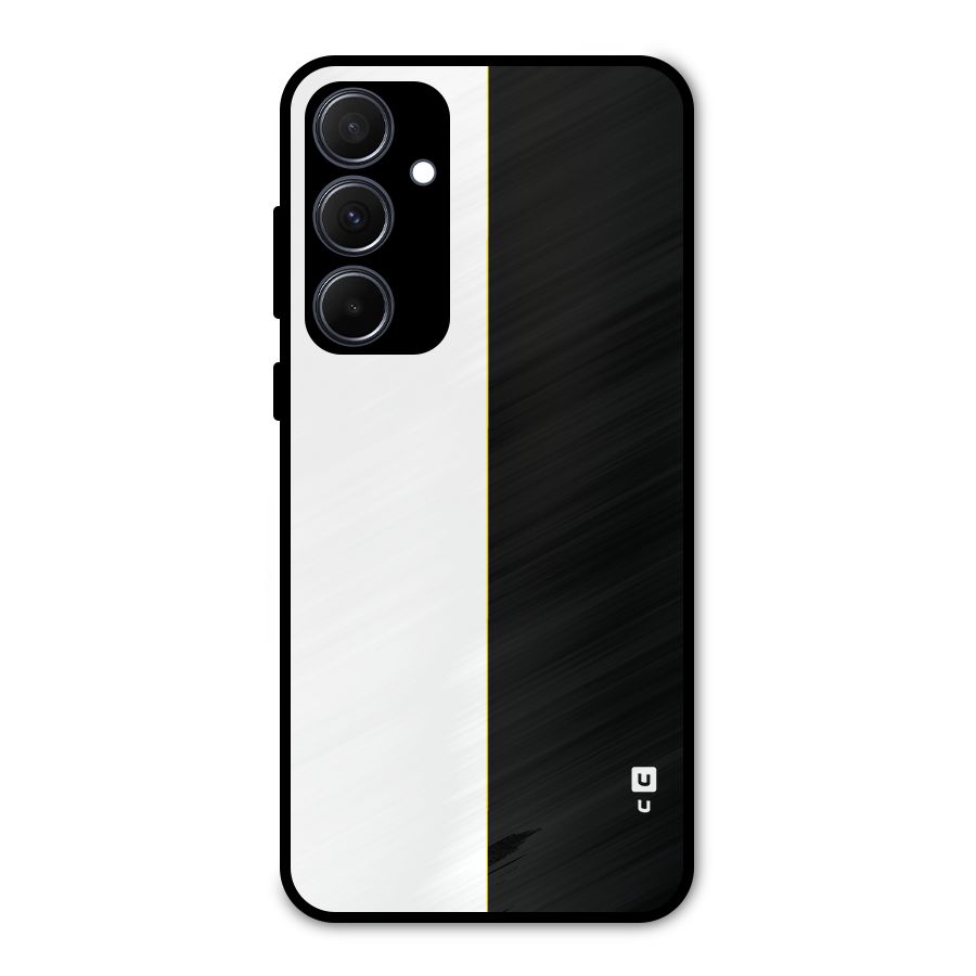 White Black Super Minimalistic Metal Back Case for Galaxy A35