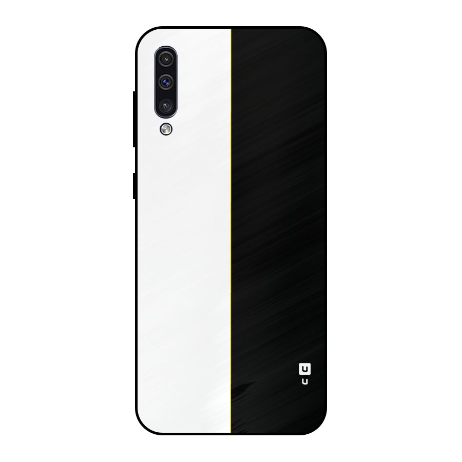 White Black Super Minimalistic Metal Back Case for Galaxy A50s