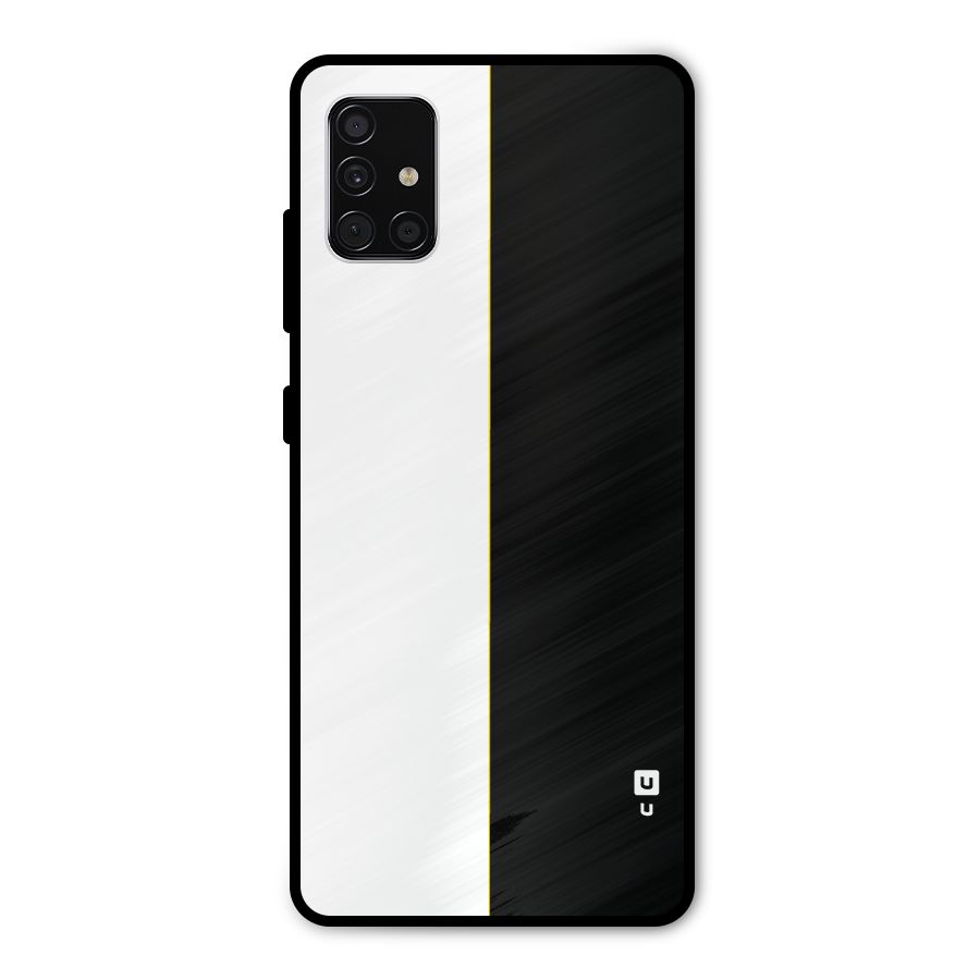 White Black Super Minimalistic Metal Back Case for Galaxy A51