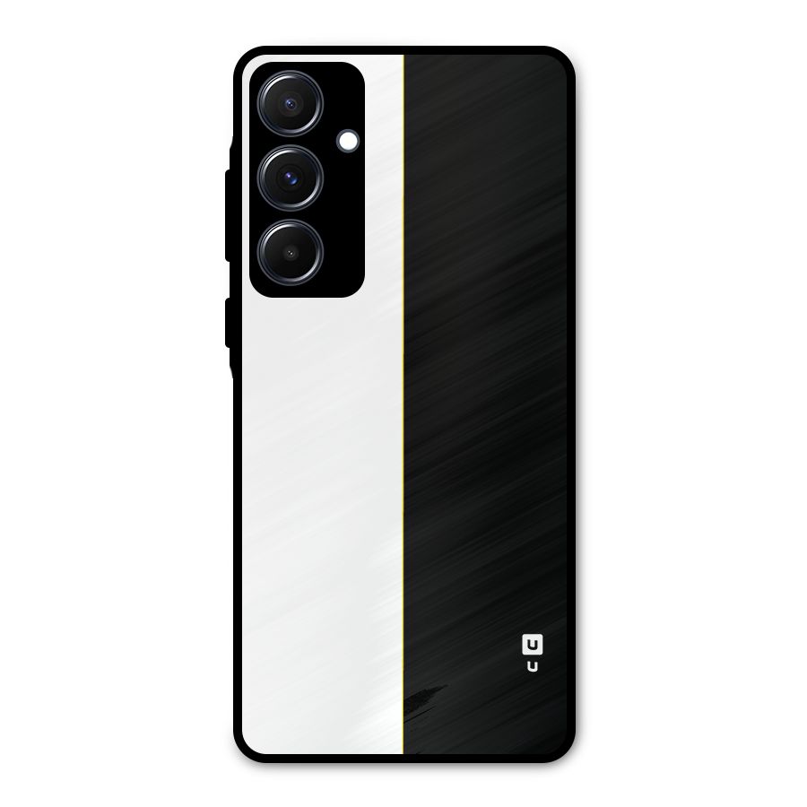 White Black Super Minimalistic Metal Back Case for Galaxy A55