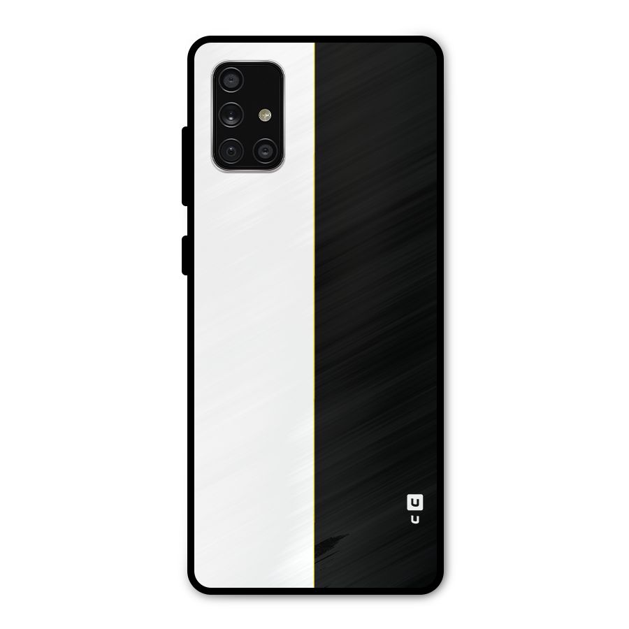 White Black Super Minimalistic Metal Back Case for Galaxy A71
