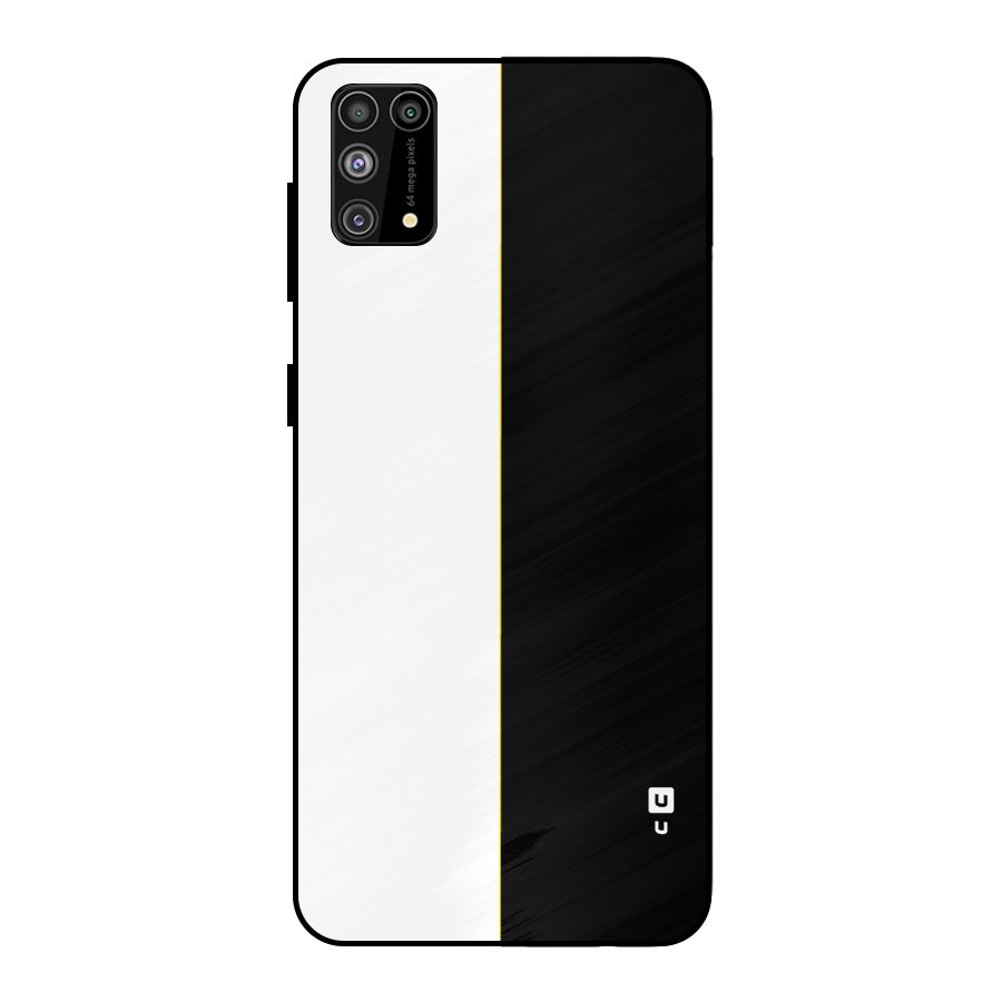 White Black Super Minimalistic Metal Back Case for Galaxy F41