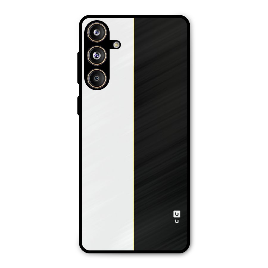 White Black Super Minimalistic Metal Back Case for Galaxy F55