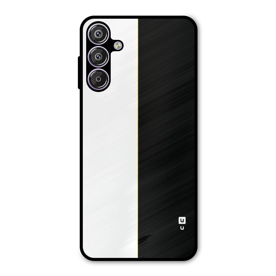 White Black Super Minimalistic Metal Back Case for Galaxy M15