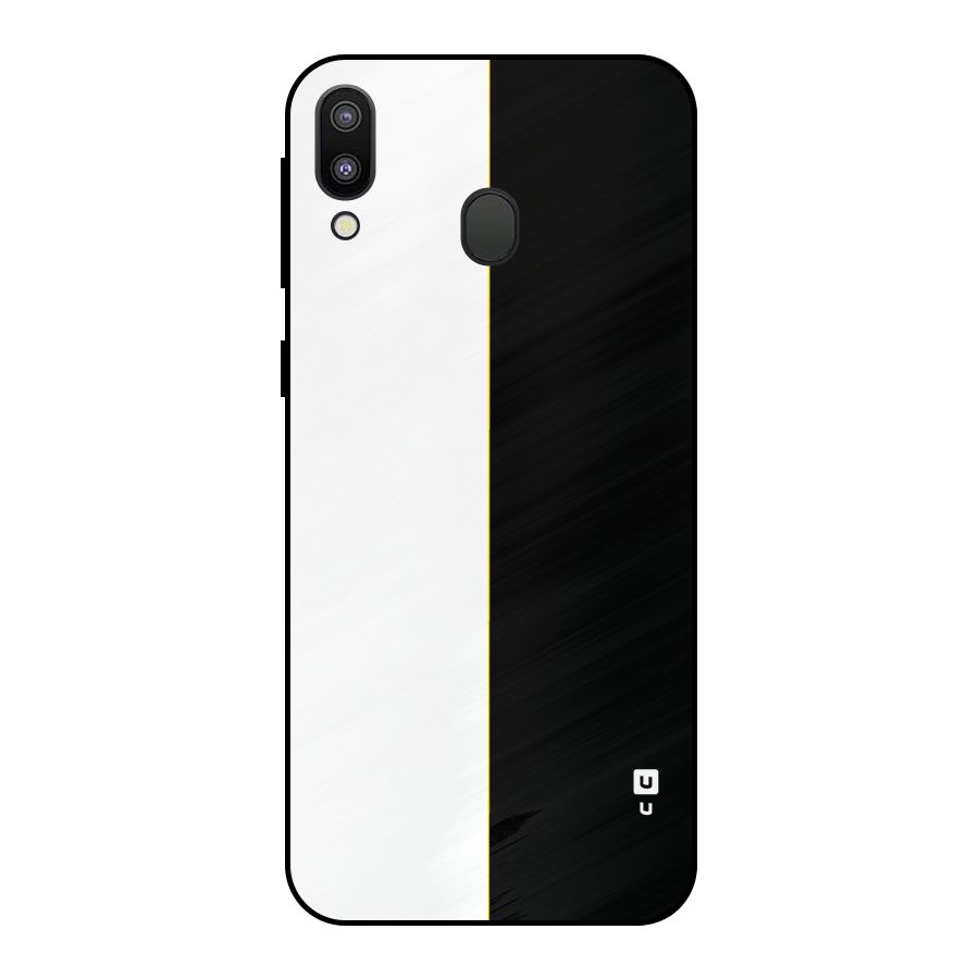 White Black Super Minimalistic Metal Back Case for Galaxy M20
