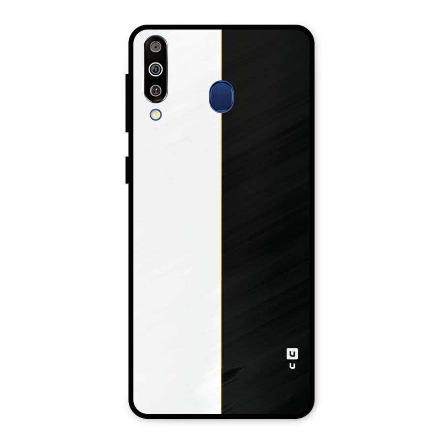 White Black Super Minimalistic Metal Back Case for Galaxy M30