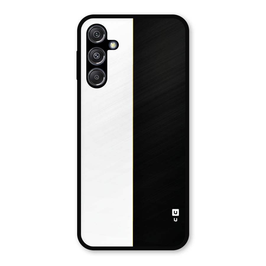 White Black Super Minimalistic Metal Back Case for Galaxy M34 5G