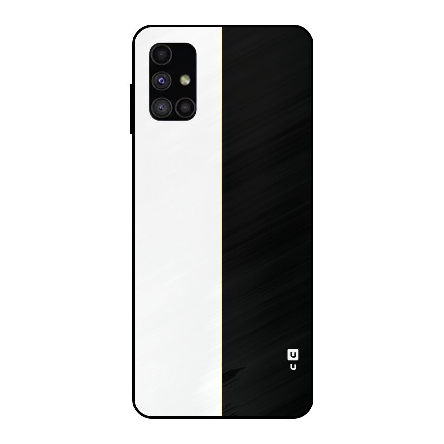 White Black Super Minimalistic Metal Back Case for Galaxy M51