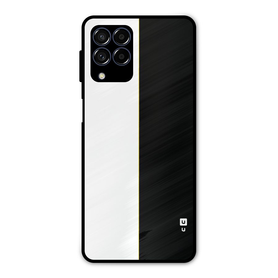 White Black Super Minimalistic Metal Back Case for Galaxy M53 5G