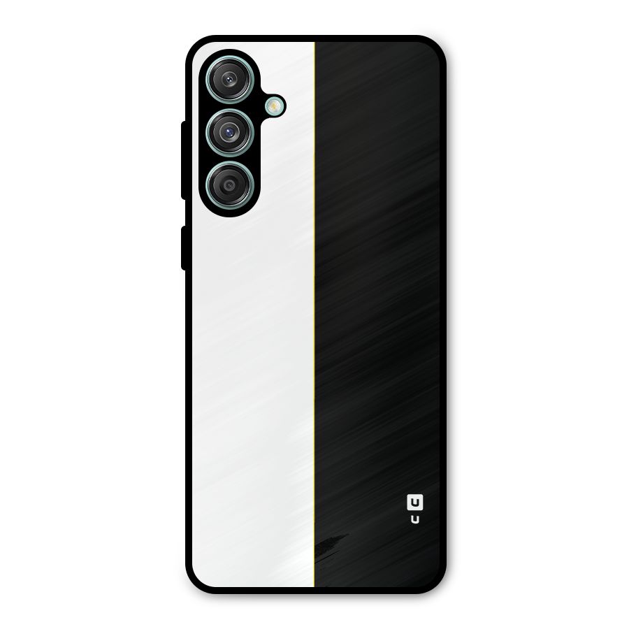 White Black Super Minimalistic Metal Back Case for Galaxy M55 5G