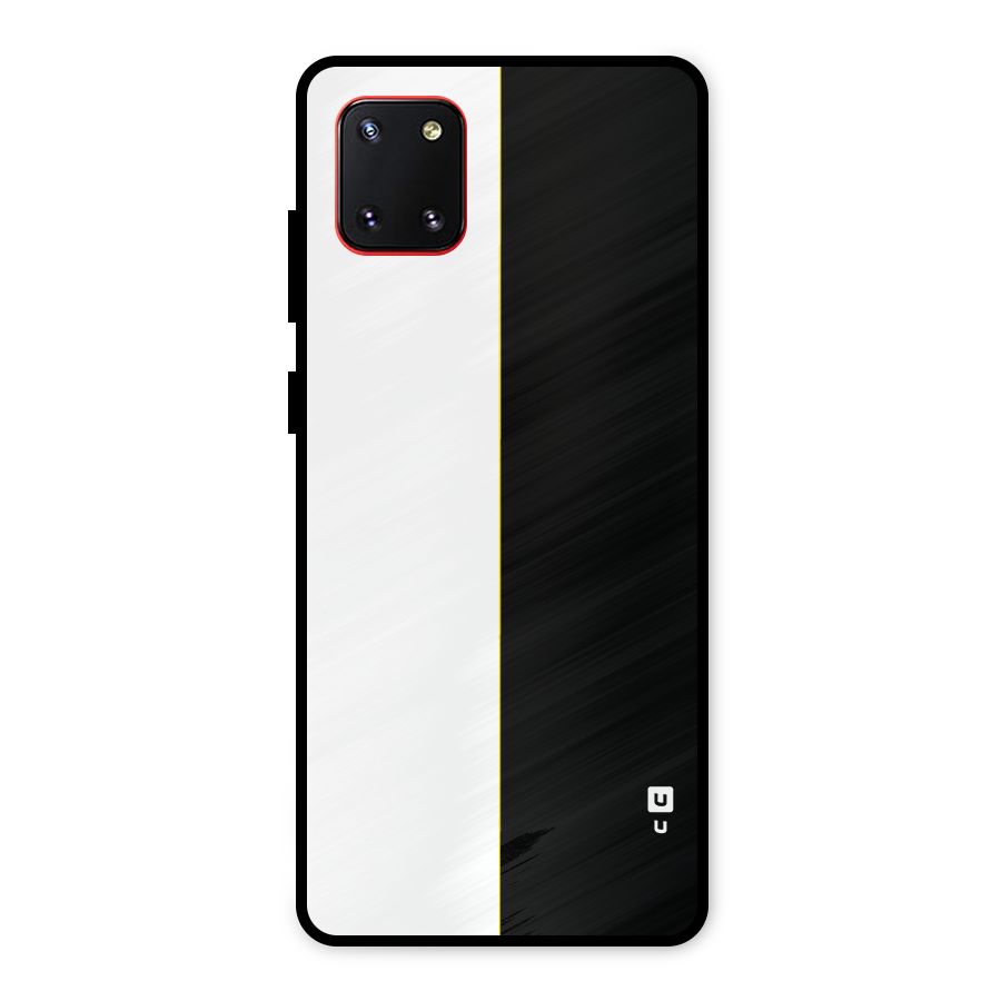 White Black Super Minimalistic Metal Back Case for Galaxy Note 10 Lite