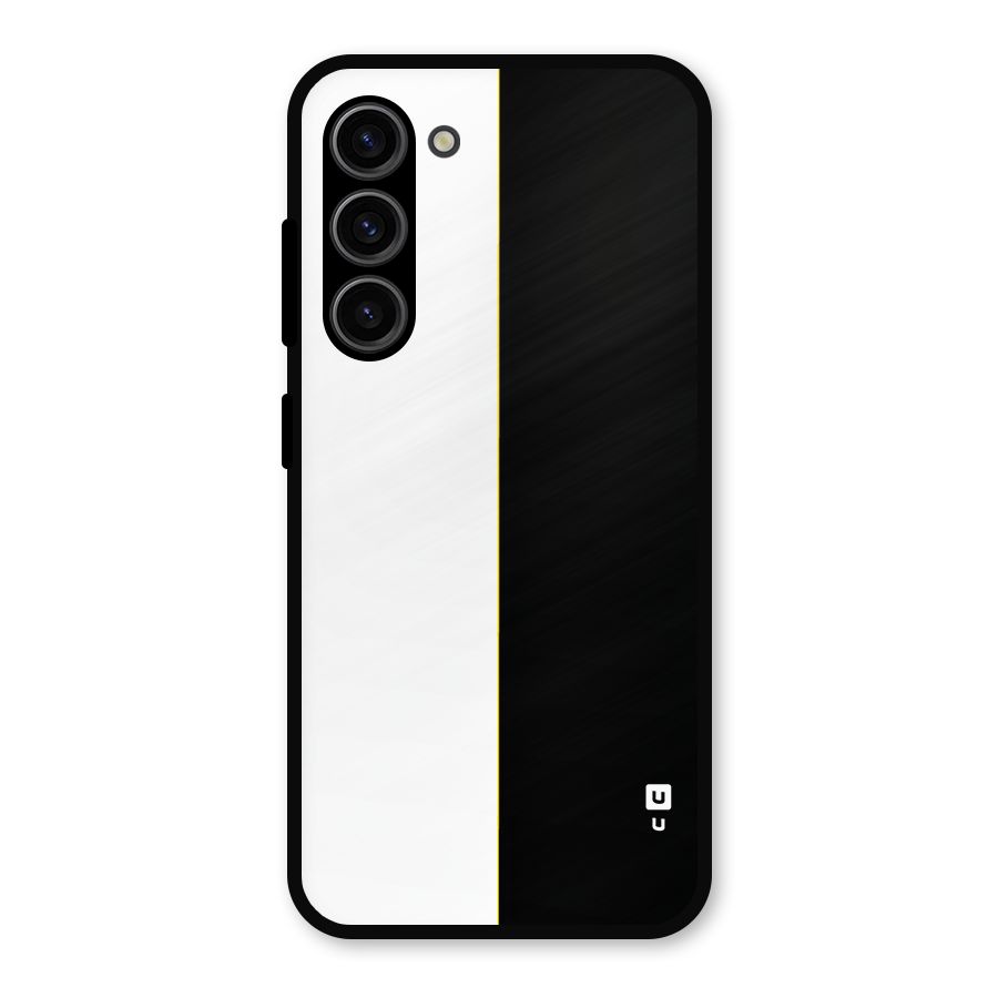 White Black Super Minimalistic Metal Back Case for Galaxy S23