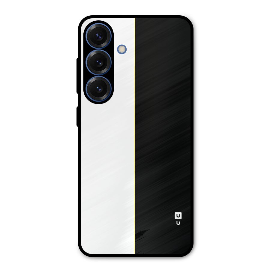 White Black Super Minimalistic Metal Back Case for Galaxy S25