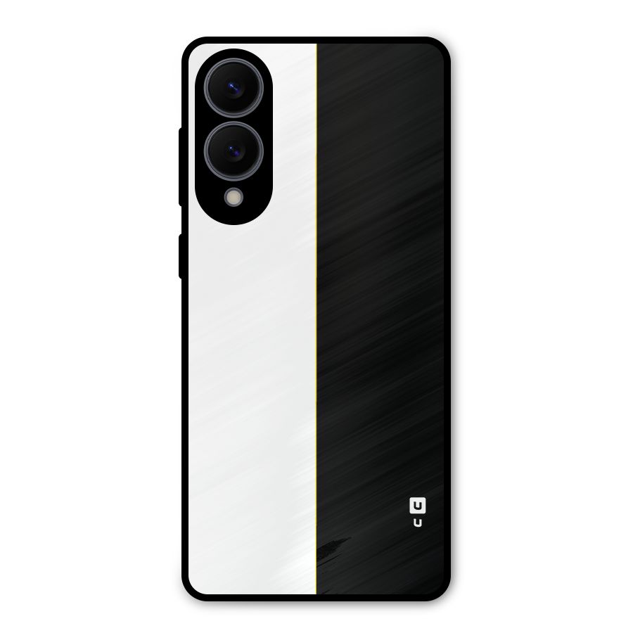 White Black Super Minimalistic Metal Back Case for Galaxy S25 Edge