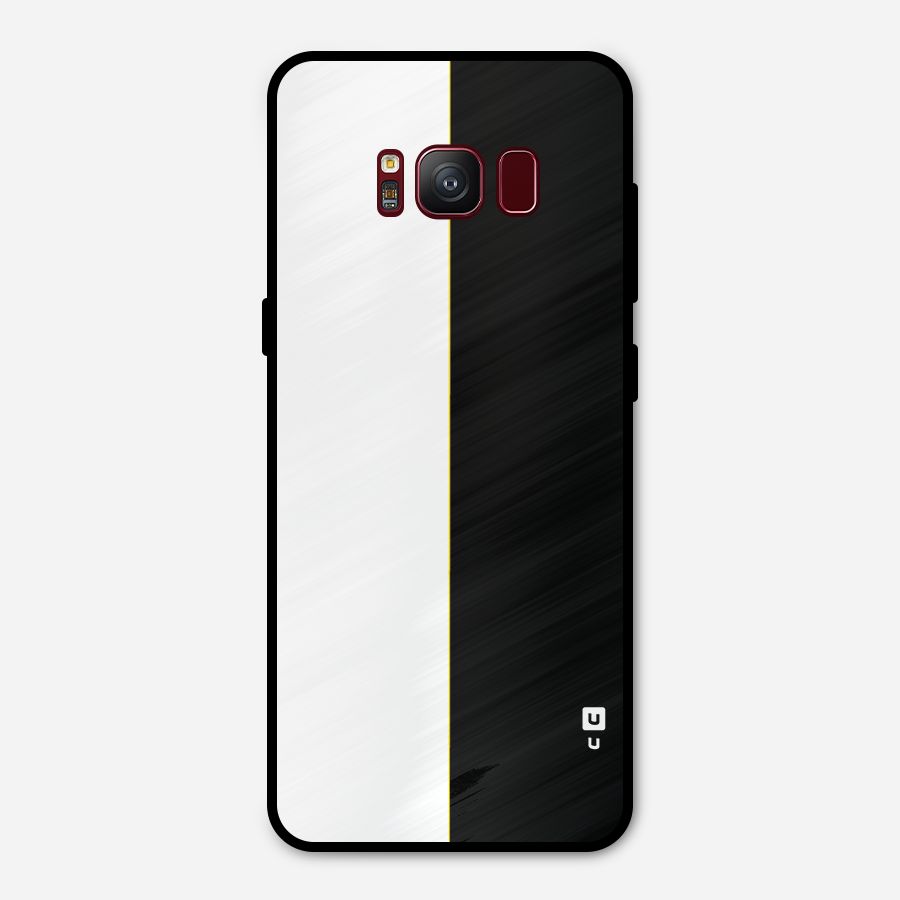 White Black Super Minimalistic Metal Back Case for Galaxy S8