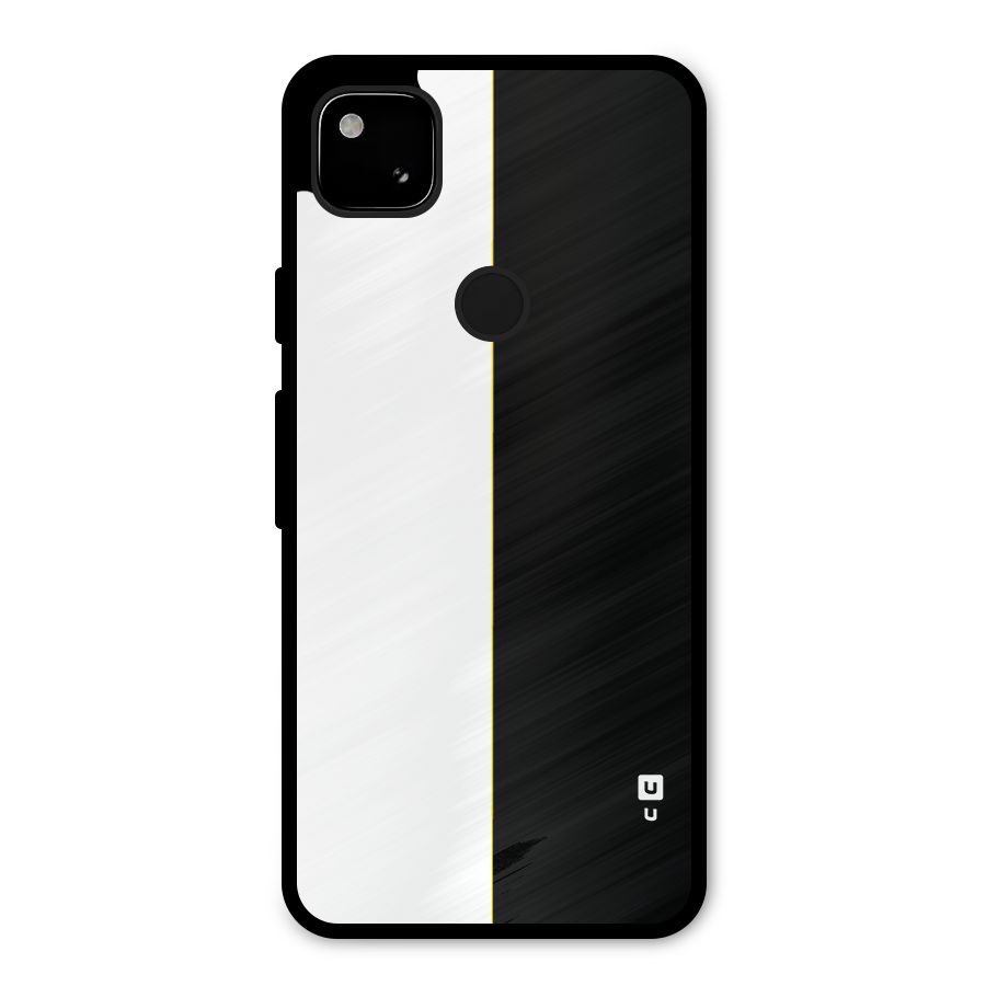 White Black Super Minimalistic Metal Back Case for Google Pixel 4a