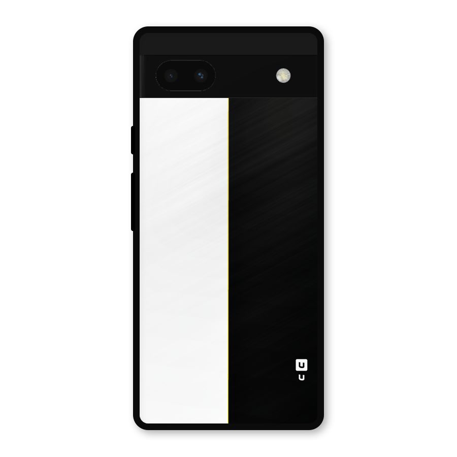White Black Super Minimalistic Metal Back Case for Google Pixel 6a