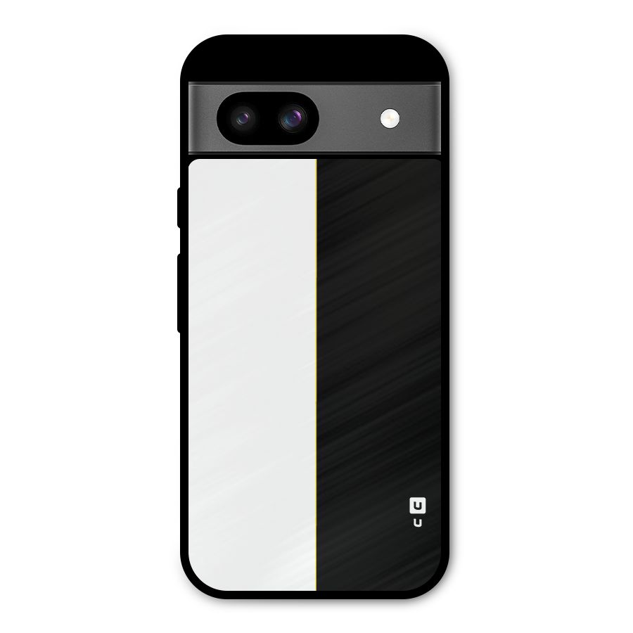 White Black Super Minimalistic Metal Back Case for Google Pixel 8a