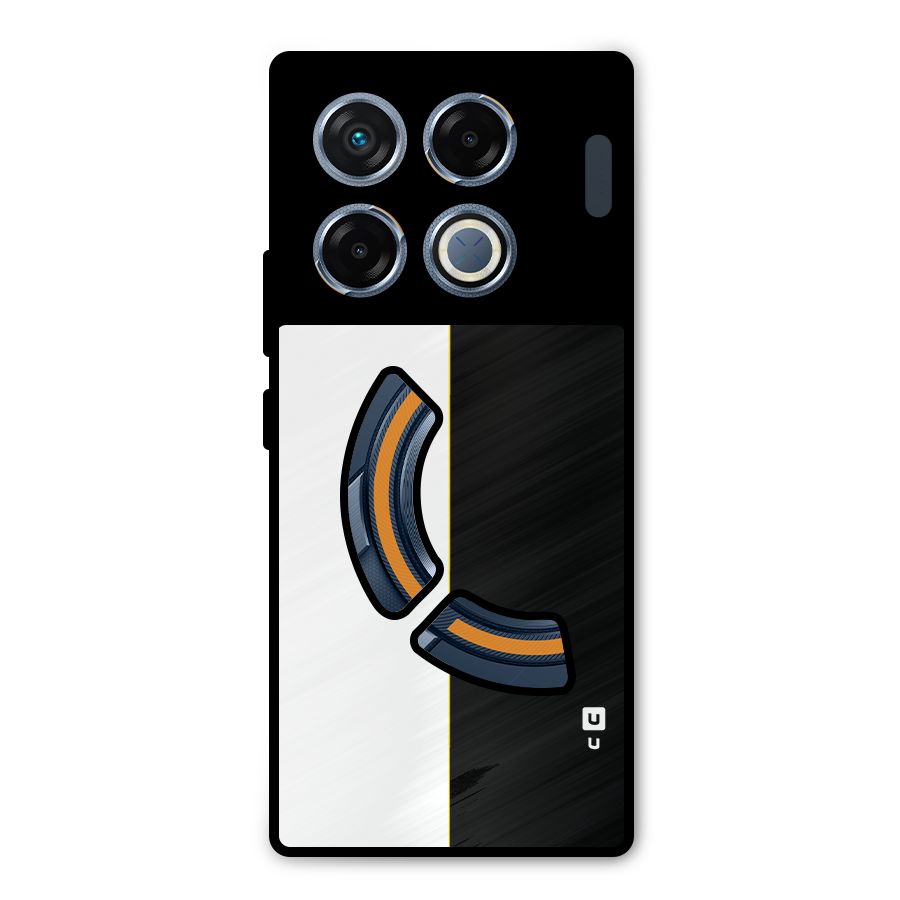 White Black Super Minimalistic Metal Back Case for Infinix GT 20 Pro