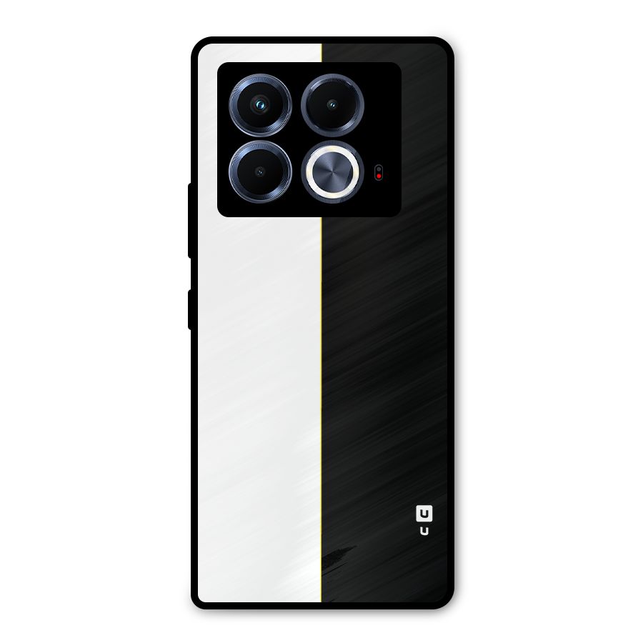 White Black Super Minimalistic Metal Back Case for Infinix Note 40 5G