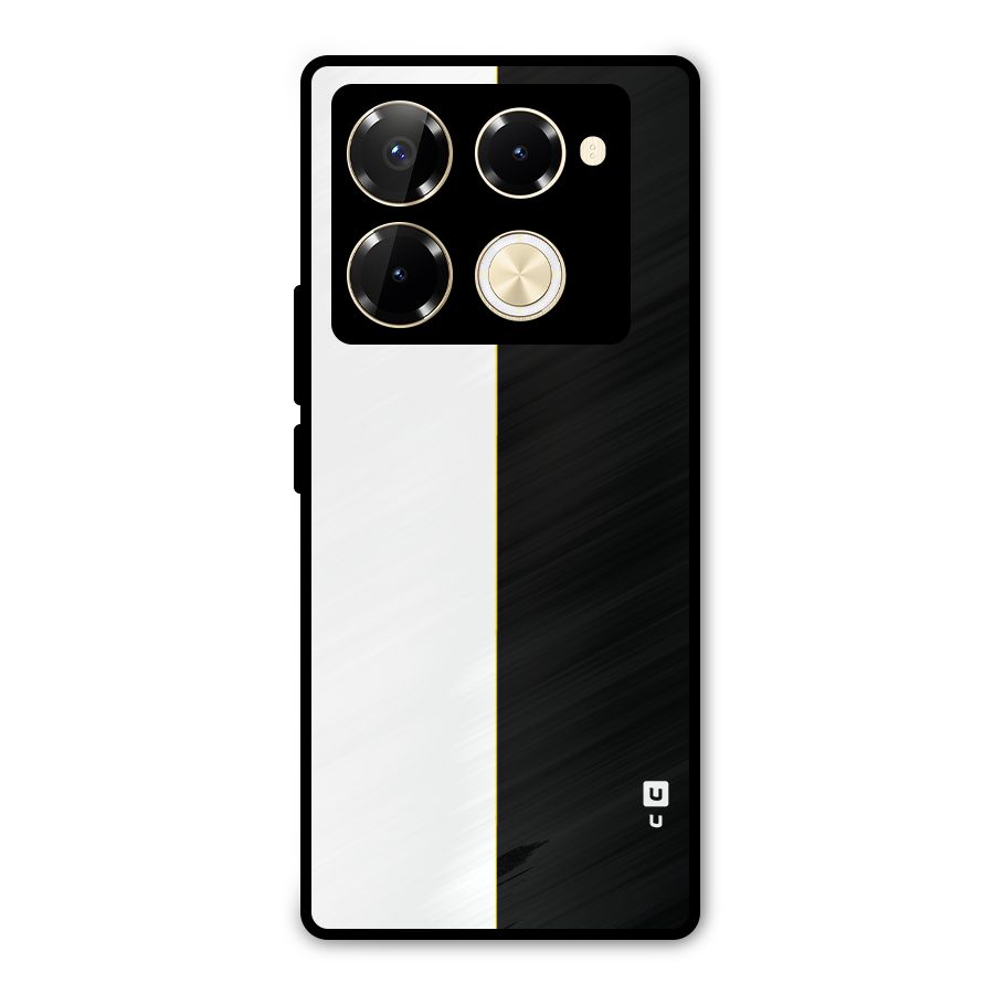 White Black Super Minimalistic Metal Back Case for Infinix Note 40 Pro Plus