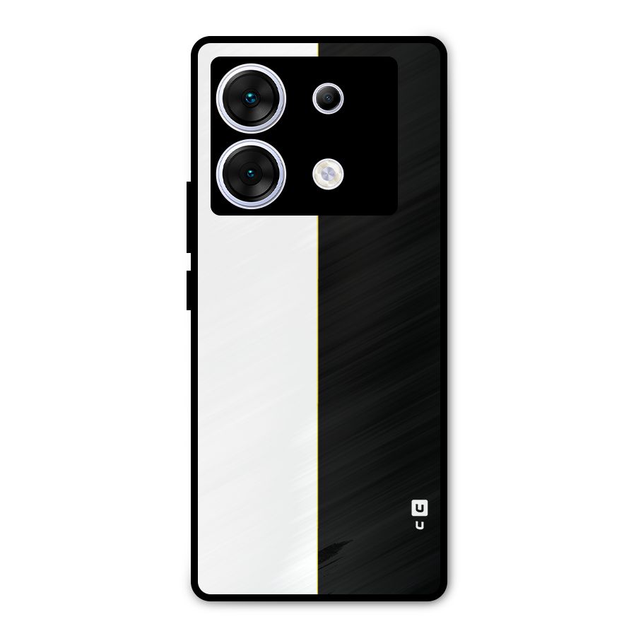 White Black Super Minimalistic Metal Back Case for Infinix Zero 30 5G