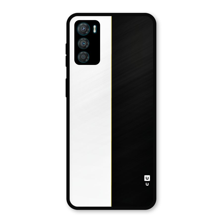 White Black Super Minimalistic Metal Back Case for Moto G42