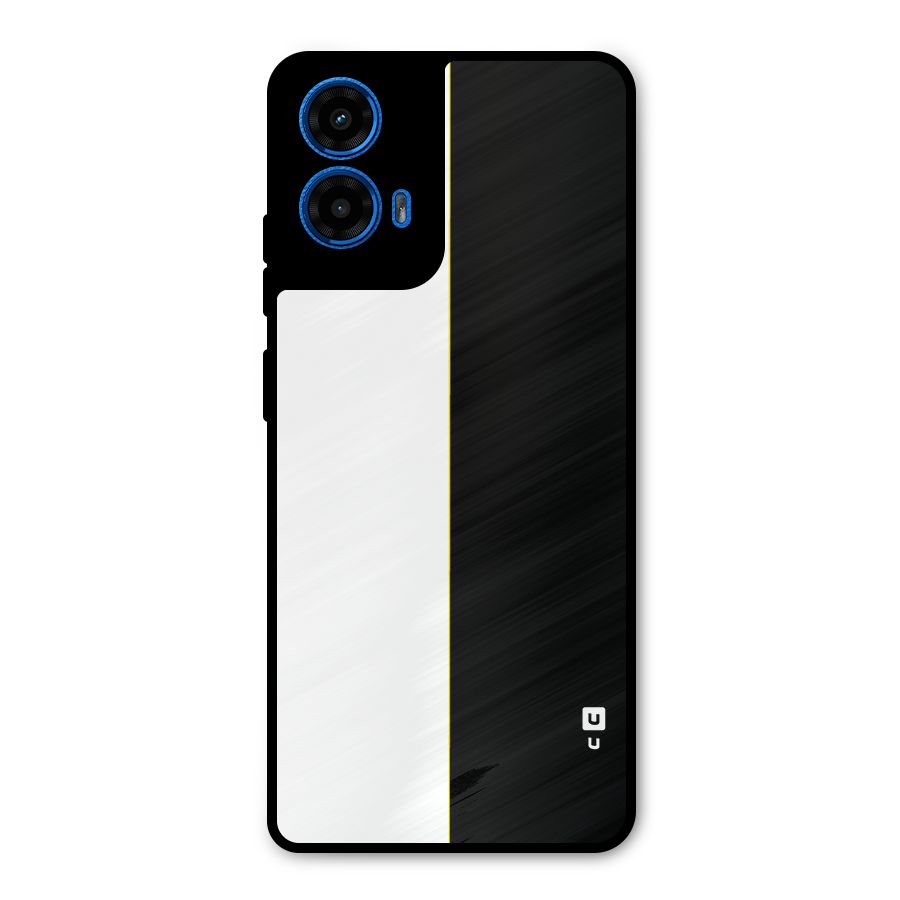 White Black Super Minimalistic Metal Back Case for Moto G45
