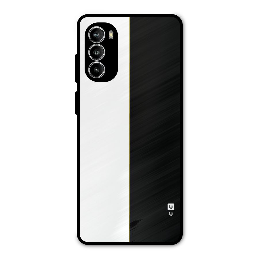 White Black Super Minimalistic Metal Back Case for Moto G52