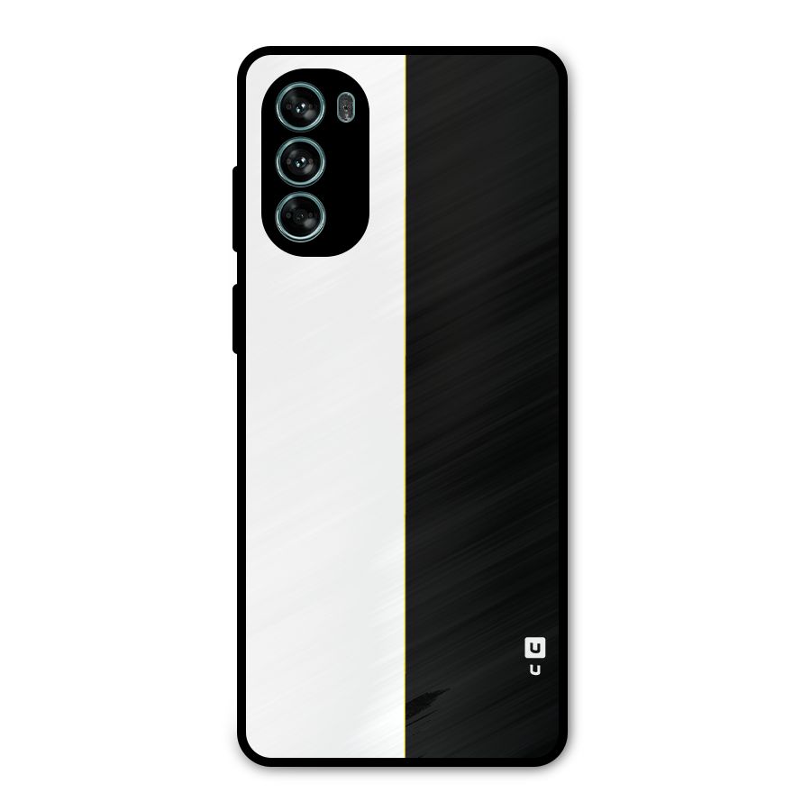 White Black Super Minimalistic Metal Back Case for Moto G62