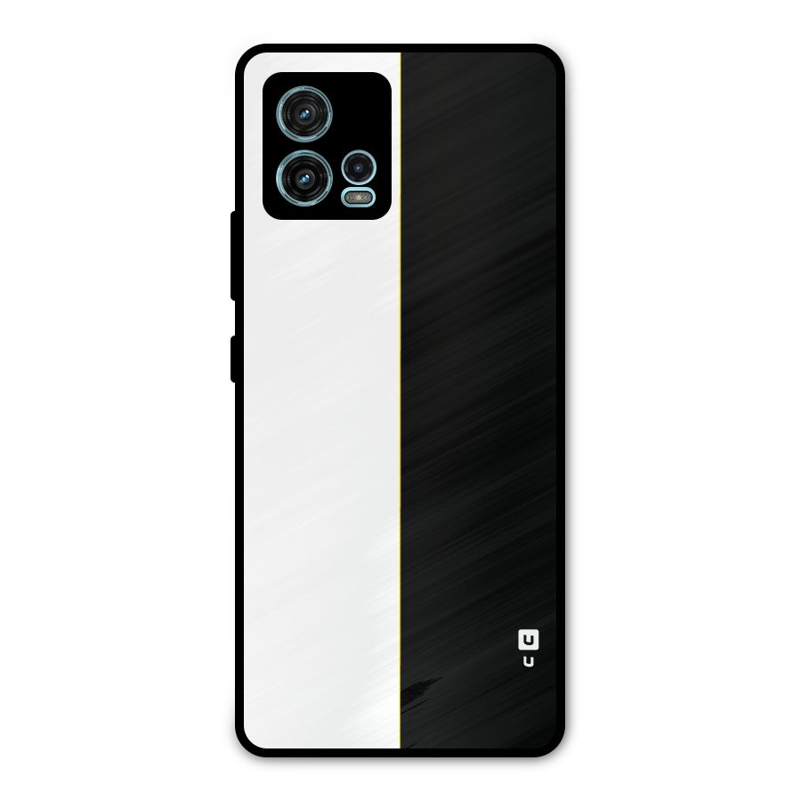 White Black Super Minimalistic Metal Back Case for Moto G72