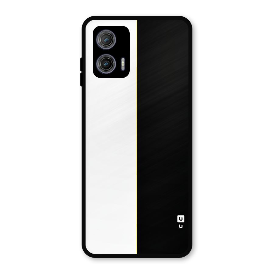White Black Super Minimalistic Metal Back Case for Moto G73