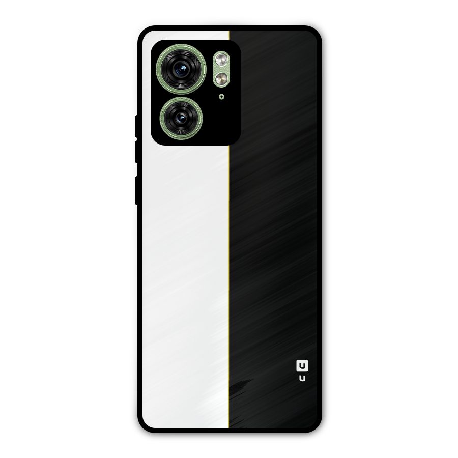 White Black Super Minimalistic Metal Back Case for Motorola Edge 40 5G