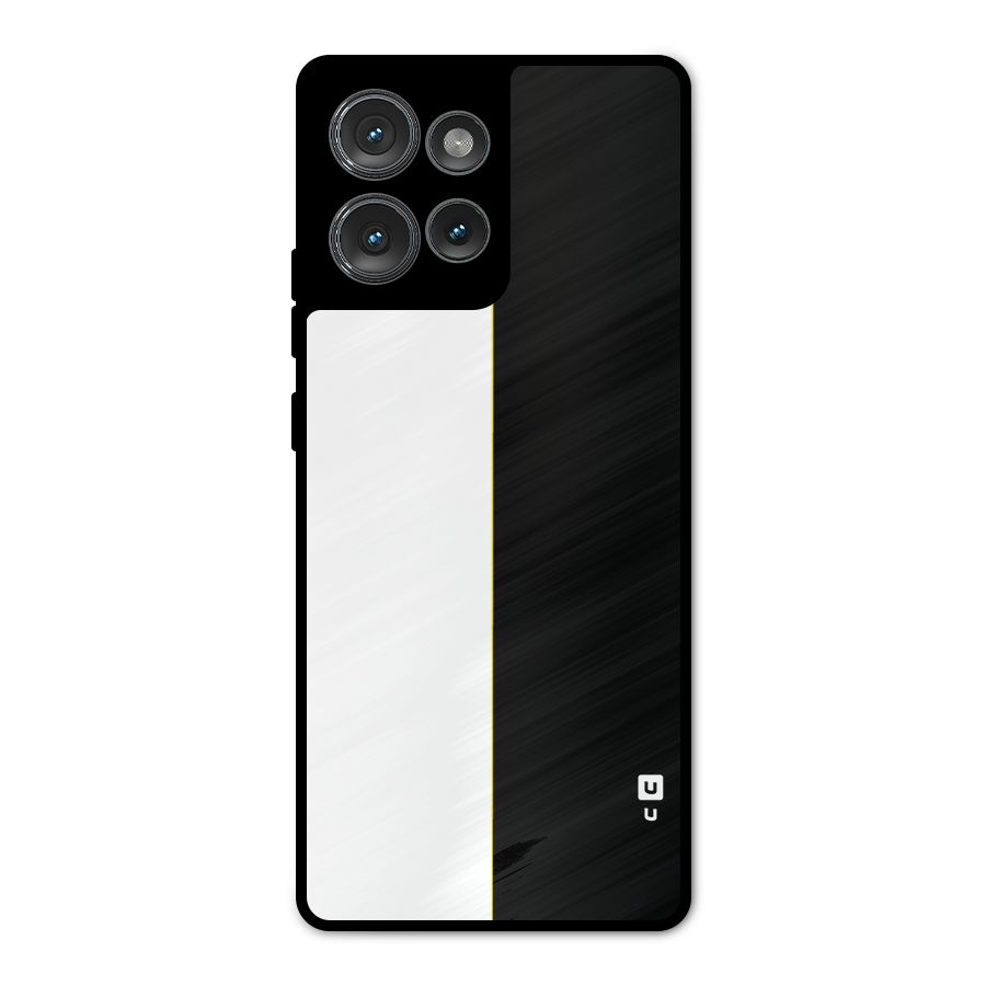 White Black Super Minimalistic Metal Back Case for Motorola Edge 50