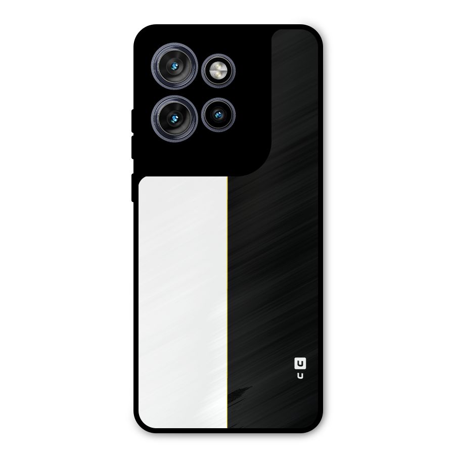 White Black Super Minimalistic Metal Back Case for Motorola Edge 50 Neo