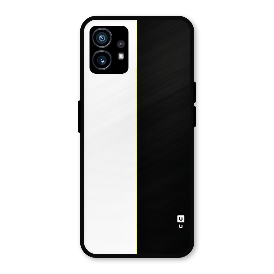 White Black Super Minimalistic Metal Back Case for Nothing Phone 1