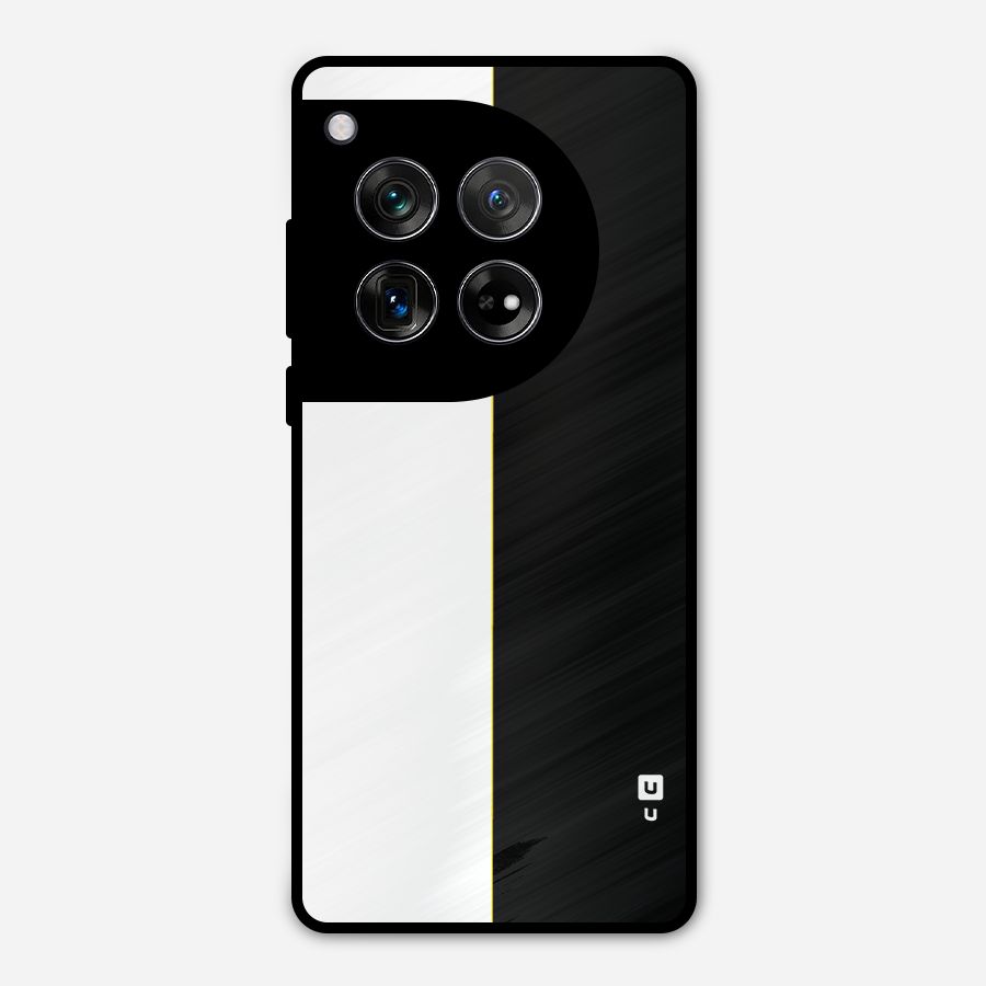 White Black Super Minimalistic Metal Back Case for OnePlus 12