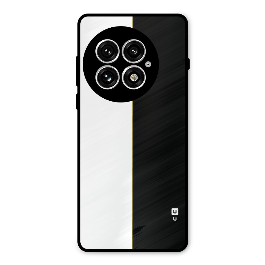 White Black Super Minimalistic Metal Back Case for OnePlus 13