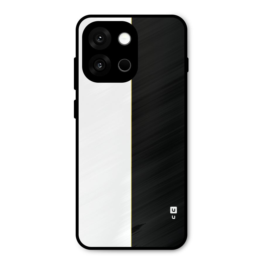 White Black Super Minimalistic Metal Back Case for OnePlus 13s