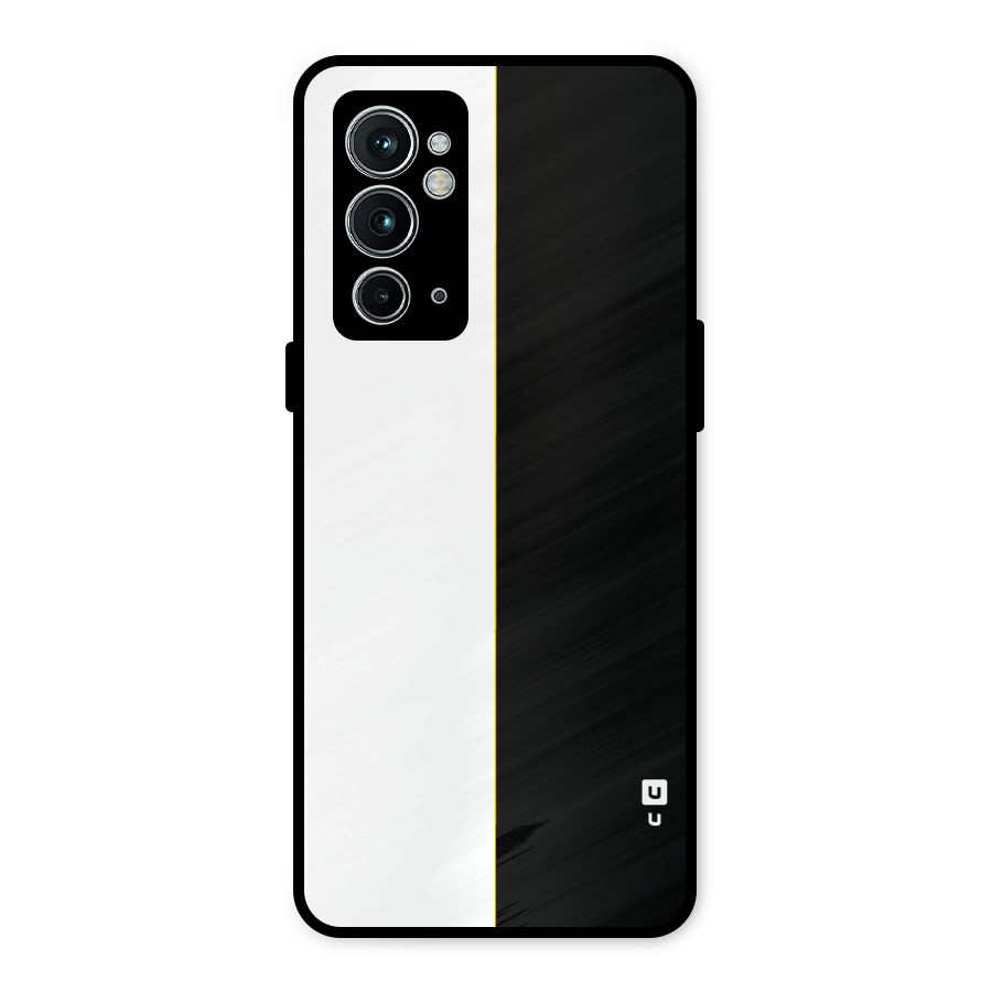 White Black Super Minimalistic Metal Back Case for OnePlus 9RT 5G