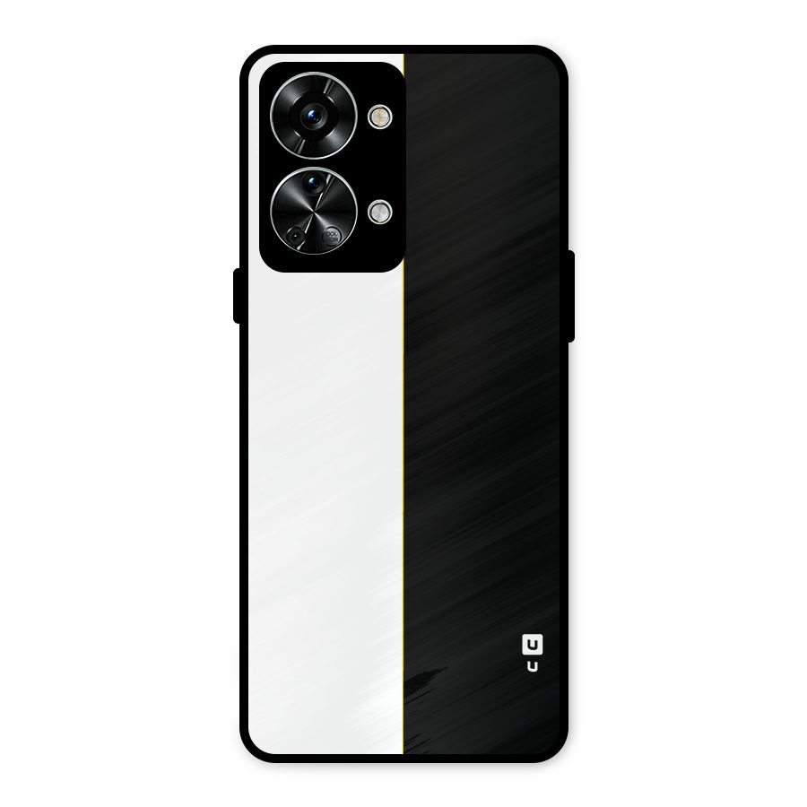 White Black Super Minimalistic Metal Back Case for OnePlus Nord 2T