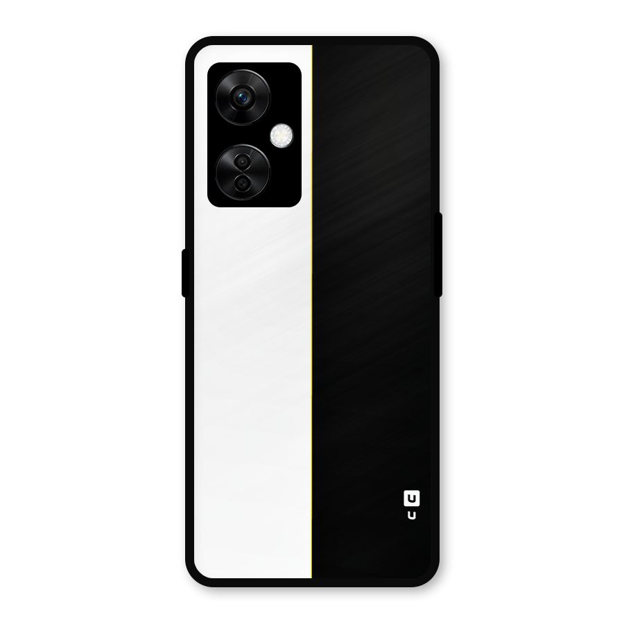 White Black Super Minimalistic Metal Back Case for OnePlus Nord CE 3 Lite