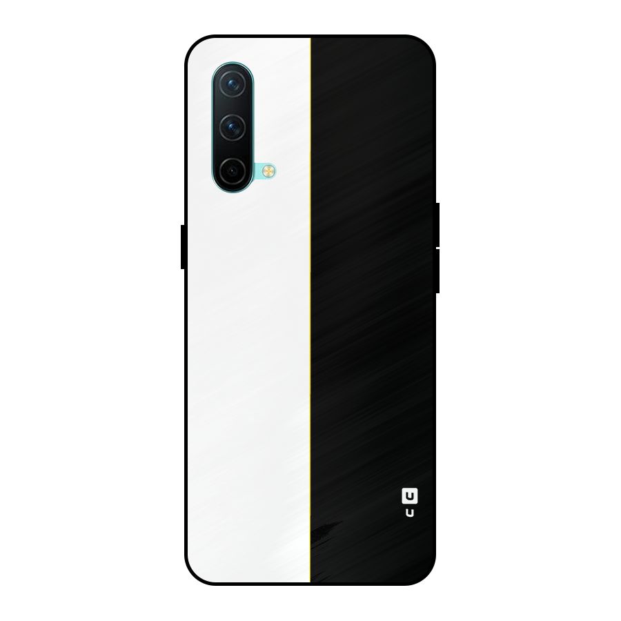 White Black Super Minimalistic Metal Back Case for OnePlus Nord CE 5G