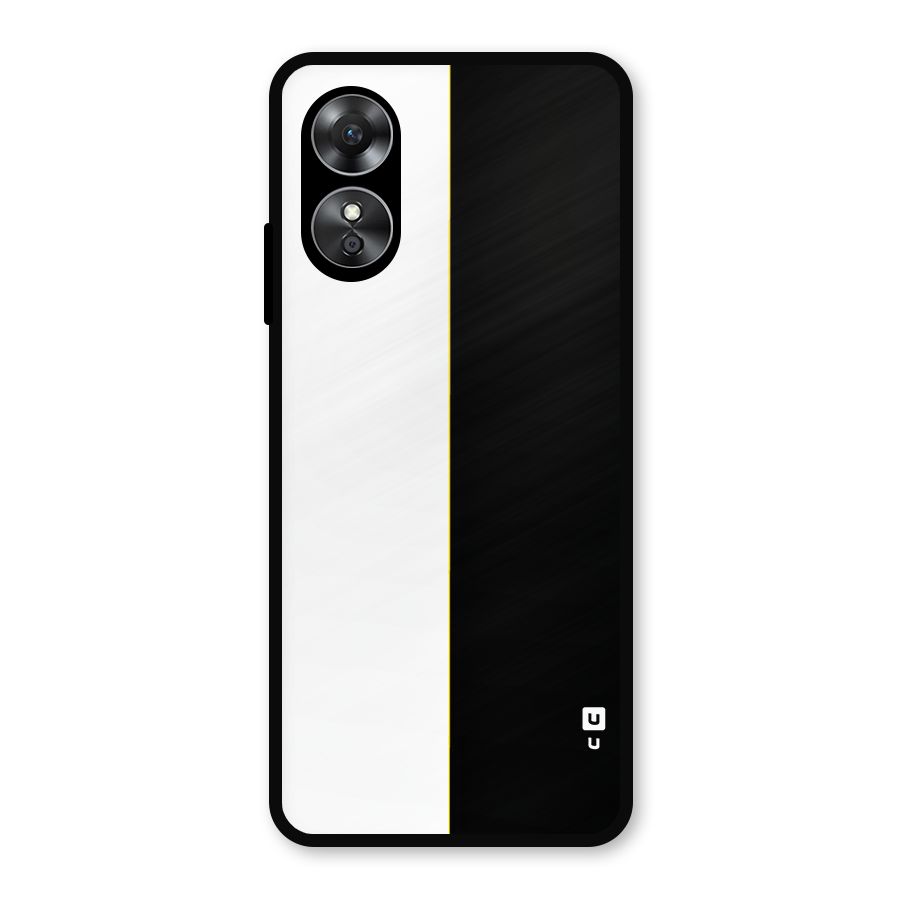 White Black Super Minimalistic Metal Back Case for Oppo A17